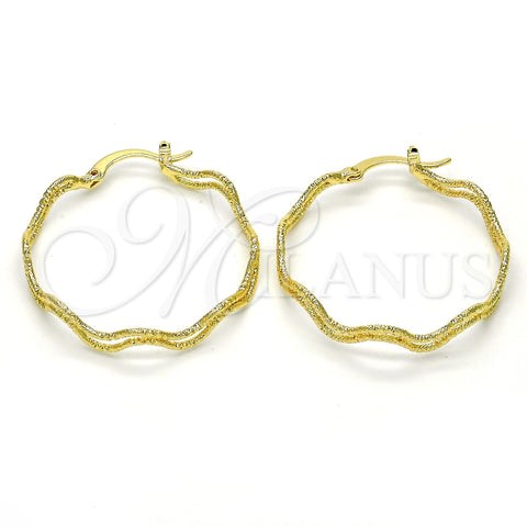 Argolla Mediana 02.168.0049.35 Oro Laminado, Diamantado, Tono Dorado