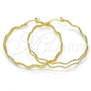 Argolla Grande 02.168.0049.55 Oro Laminado, Diamantado, Tono Dorado