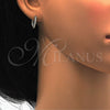 Argolla Huggie 02.175.0065.15 Plata Rodinada, con Micro Pave Blanca, Pulido, Rodinado