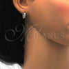 Argolla Huggie 02.175.0068.15 Plata Rodinada, con Micro Pave Blanca, Pulido, Rodinado