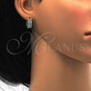 Argolla Huggie 02.175.0073.15 Plata Rodinada, con Micro Pave Blanca, Pulido, Rodinado