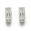 Argolla Huggie 02.175.0073.15 Plata Rodinada, con Micro Pave Blanca, Pulido, Rodinado