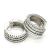 Argolla Huggie 02.175.0073.15 Plata Rodinada, con Micro Pave Blanca, Pulido, Rodinado