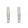 Argolla Huggie 02.175.0075.15 Plata Rodinada, con Micro Pave Blanca, Pulido, Rodinado