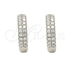 Argolla Huggie 02.175.0079.15 Plata Rodinada, con Zirconia Cubica Blanca, Pulido, Rodinado