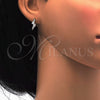 Argolla Huggie 02.175.0083.15 Plata Rodinada, con Zirconia Cubica Blanca, Pulido, Rodinado