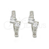 Argolla Huggie 02.175.0083.15 Plata Rodinada, con Zirconia Cubica Blanca, Pulido, Rodinado