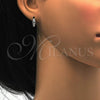 Argolla Huggie 02.175.0084.15 Plata Rodinada, con Zirconia Cubica Blanca y Micro Pave Blanca, Pulido, Rodinado