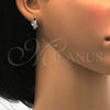Argolla Huggie 02.175.0086.15 Plata Rodinada, Diseño de Mariposa, con Zirconia Cubica Blanca, Pulido, Rodinado