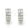 Argolla Huggie 02.175.0087.10 Plata Rodinada, con Zirconia Cubica Blanca, Pulido, Rodinado