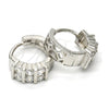 Argolla Huggie 02.175.0087.10 Plata Rodinada, con Zirconia Cubica Blanca, Pulido, Rodinado