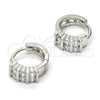 Argolla Huggie 02.175.0087.10 Plata Rodinada, con Zirconia Cubica Blanca, Pulido, Rodinado