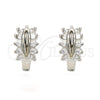 Argolla Huggie 02.175.0088.10 Plata Rodinada, con Zirconia Cubica Blanca, Pulido, Rodinado