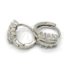 Argolla Huggie 02.175.0088.10 Plata Rodinada, con Zirconia Cubica Blanca, Pulido, Rodinado