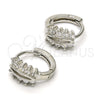 Argolla Huggie 02.175.0088.10 Plata Rodinada, con Zirconia Cubica Blanca, Pulido, Rodinado