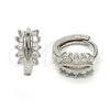 Argolla Huggie 02.175.0088.10 Plata Rodinada, con Zirconia Cubica Blanca, Pulido, Rodinado