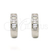 Argolla Huggie 02.175.0089.10 Plata Rodinada, con Zirconia Cubica Blanca, Pulido, Rodinado
