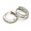 Argolla Huggie 02.175.0089.10 Plata Rodinada, con Zirconia Cubica Blanca, Pulido, Rodinado