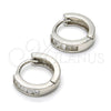 Argolla Huggie 02.175.0089.10 Plata Rodinada, con Zirconia Cubica Blanca, Pulido, Rodinado