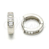 Argolla Huggie 02.175.0089.10 Plata Rodinada, con Zirconia Cubica Blanca, Pulido, Rodinado