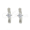 Argolla Huggie 02.175.0090.15 Plata Rodinada, con Zirconia Cubica Blanca, Pulido, Rodinado