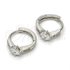 Argolla Huggie 02.175.0090.15 Plata Rodinada, con Zirconia Cubica Blanca, Pulido, Rodinado