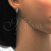 Argolla Huggie 02.175.0091.15 Plata Rodinada, con Zirconia Cubica Blanca, Pulido, Rodinado