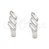 Argolla Huggie 02.175.0091.15 Plata Rodinada, con Zirconia Cubica Blanca, Pulido, Rodinado