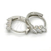 Argolla Huggie 02.175.0091.15 Plata Rodinada, con Zirconia Cubica Blanca, Pulido, Rodinado