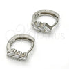 Argolla Huggie 02.175.0091.15 Plata Rodinada, con Zirconia Cubica Blanca, Pulido, Rodinado