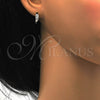 Argolla Huggie 02.175.0093.15 Plata Rodinada, con Zirconia Cubica Blanca, Pulido, Rodinado