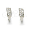 Argolla Huggie 02.175.0093.15 Plata Rodinada, con Zirconia Cubica Blanca, Pulido, Rodinado