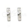 Argolla Huggie 02.175.0094.10 Plata Rodinada, con Zirconia Cubica Blanca, Pulido, Rodinado