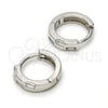 Argolla Huggie 02.175.0094.10 Plata Rodinada, con Zirconia Cubica Blanca, Pulido, Rodinado