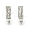 Argolla Huggie 02.175.0095.15 Plata Rodinada, con Micro Pave Blanca, Pulido, Rodinado