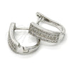 Argolla Huggie 02.175.0095.15 Plata Rodinada, con Micro Pave Blanca, Pulido, Rodinado