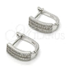 Argolla Huggie 02.175.0095.15 Plata Rodinada, con Micro Pave Blanca, Pulido, Rodinado