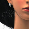 Argolla Huggie 02.175.0097.15 Plata Rodinada, con Micro Pave Blanca, Pulido, Rodinado