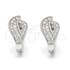 Argolla Huggie 02.175.0097.15 Plata Rodinada, con Micro Pave Blanca, Pulido, Rodinado