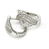 Argolla Huggie 02.175.0097.15 Plata Rodinada, con Micro Pave Blanca, Pulido, Rodinado