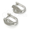Argolla Huggie 02.175.0097.15 Plata Rodinada, con Micro Pave Blanca, Pulido, Rodinado