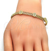 Collar y Pulsera 06.185.0010 Oro Laminado, Diseño de Guadalupe, Pulido, Tono Dorado