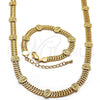 Collar y Pulsera 06.185.0010 Oro Laminado, Diseño de Guadalupe, Pulido, Tono Dorado