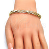 Collar y Pulsera 06.185.0011 Oro Laminado, Diseño de Delfín, con Blanca Cristal, Pulido, Tono Dorado