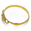 Aro Individual 07.192.0020.1.04 Oro Laminado, Diseño de Delfín, Pulido, Tono Dorado (05 MM Thickness, Size 4 (2.25 Diameter))