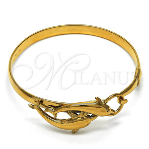 Aro Individual 07.192.0020.1.04 Oro Laminado, Diseño de Delfín, Pulido, Tono Dorado (05 MM Thickness, Size 4 (2.25 Diameter))