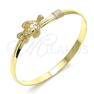 Aro Individual 07.192.0015.1.04 Oro Laminado, Diseño de Tortuga, Pulido, Tono Dorado (05 MM Thickness, Size 4 (2.25 Diameter))