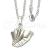 Collares con Dije 04.185.0003 Rodio Laminado, Pulido, Rodinado (18 Pulgadas de Largo)