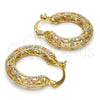 Argolla Pequeña 02.102.0018.25 Oro Laminado, Pulido, Tres Tonos