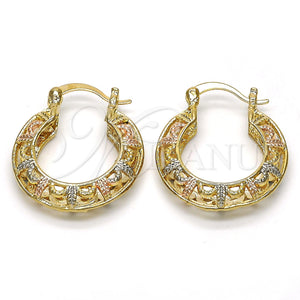 Argolla Pequeña 02.102.0018.25 Oro Laminado, Pulido, Tres Tonos